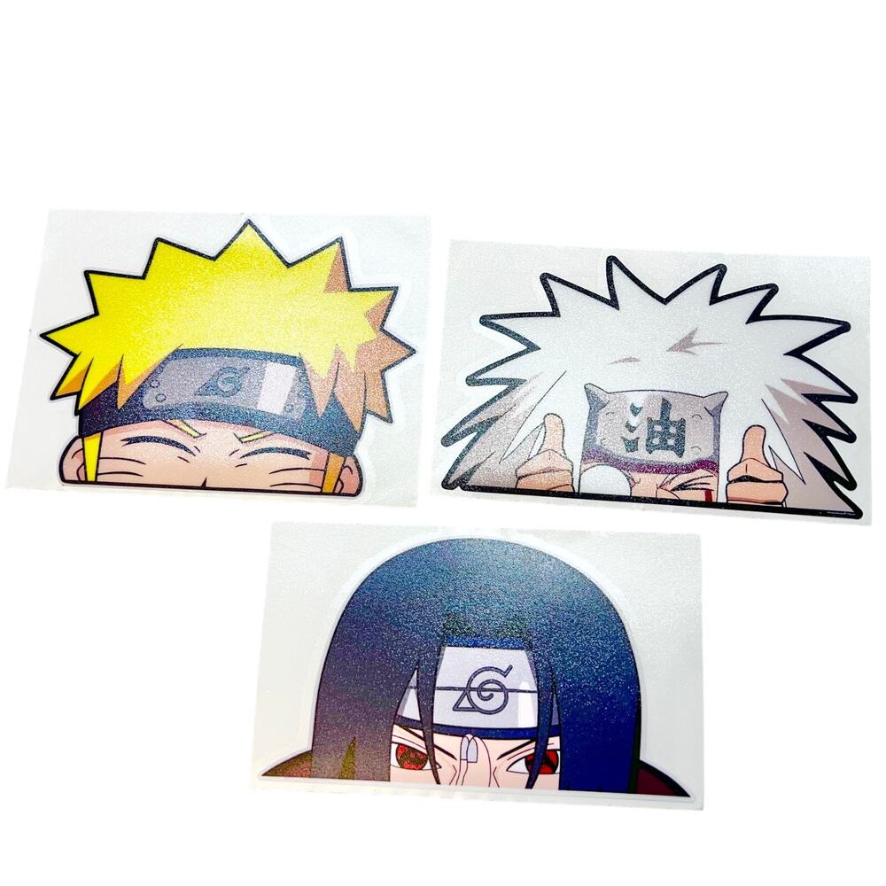 Naruto Uzumaki Jiraiya Itachi Uchiha Peeker Vinyl Decal Stickers Lot of 3